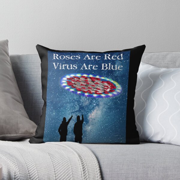 Virus Are Blue Throw Pillow
