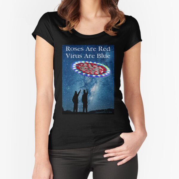 Virus Are Blue Fitted Scoop T-Shirt