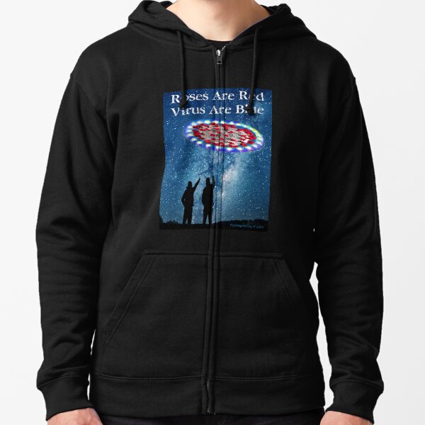 Virus Are Blue Zipped Hoodie