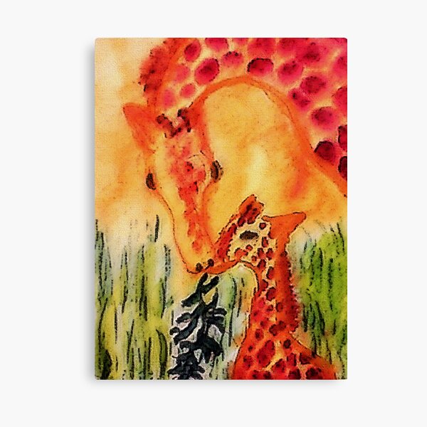 Mother and baby #3, watercolor Canvas Print