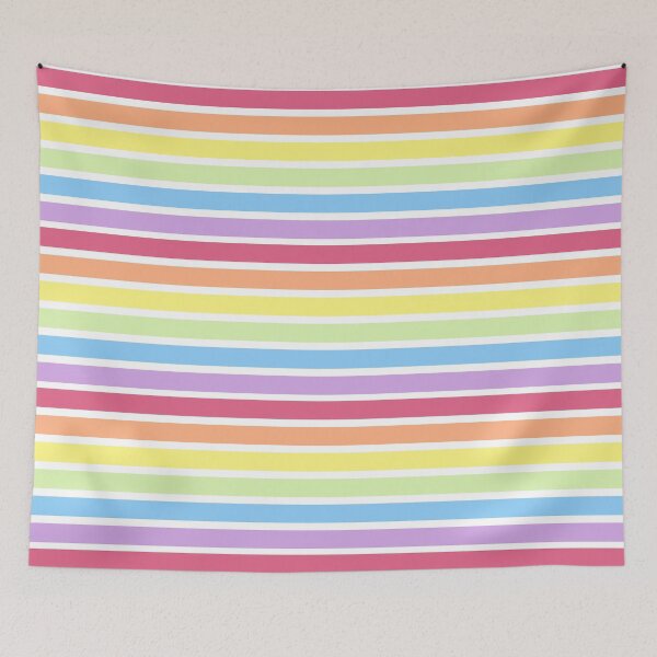 Item preview, Pastel Colorful Horizontal Rainbow Stripes designed and sold by wordznart.