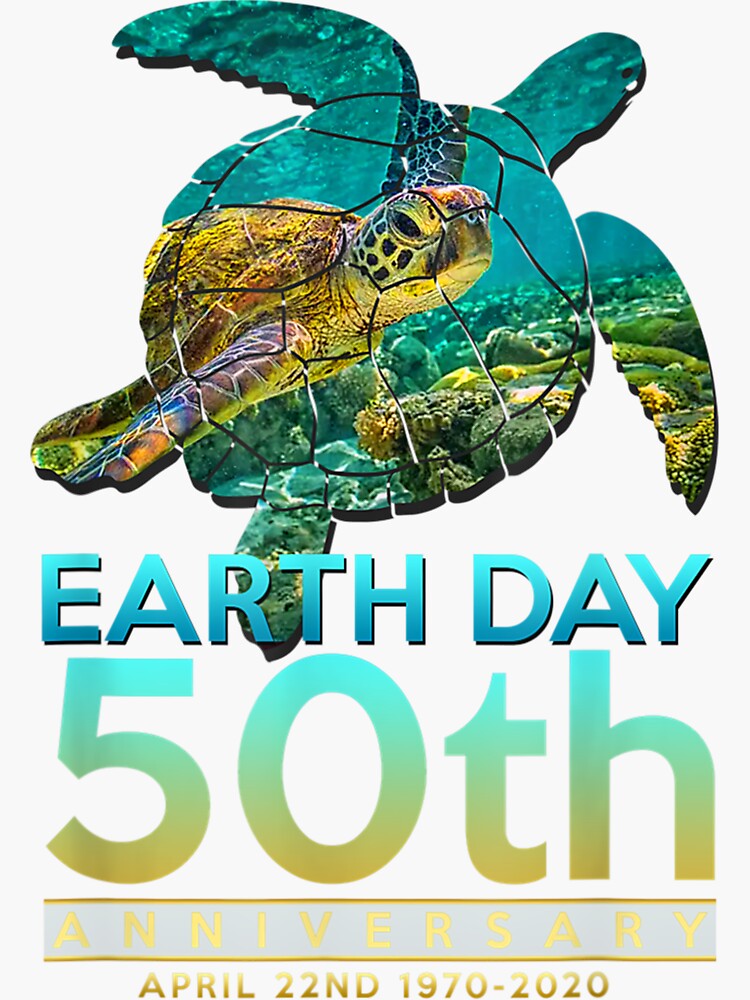 Earth Day 50th Anniversary Sea Turtle Silhouette T-Shirt