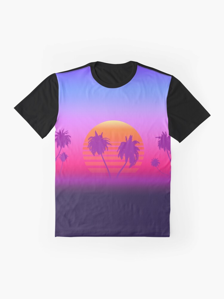 Alternate view of Palm Trees Sunset Graphic T-Shirt