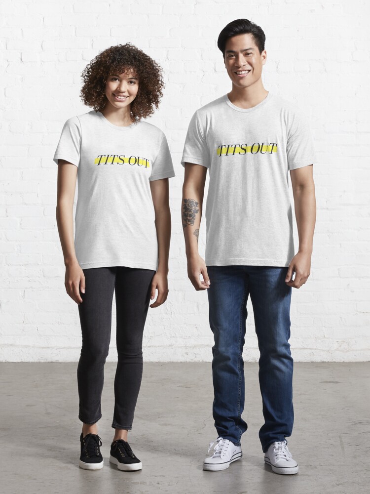 Tits Out Yellow Line | Essential T-Shirt