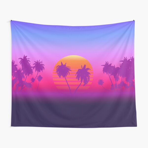 Palm Trees Sunset Tapestry