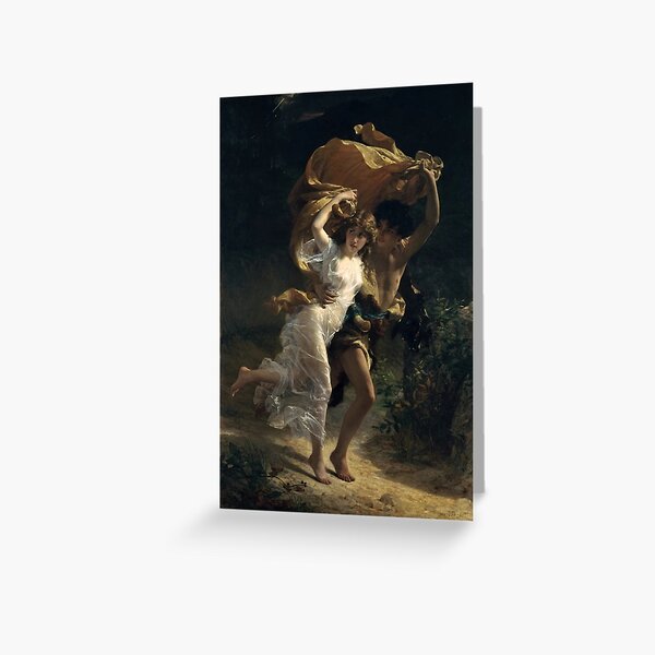 The Storm, Pierre-Auguste Cot, Date: 1880 Greeting Card