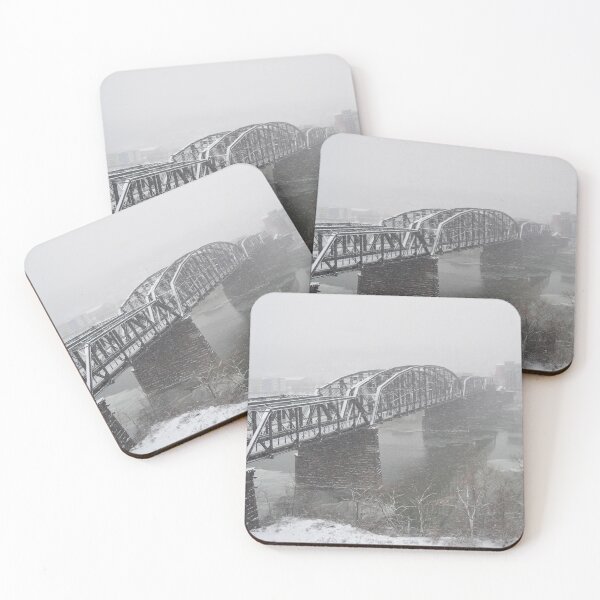Item preview, Hot Metal Bridge in Pittsburgh in the snow designed and sold by LJSparvero.