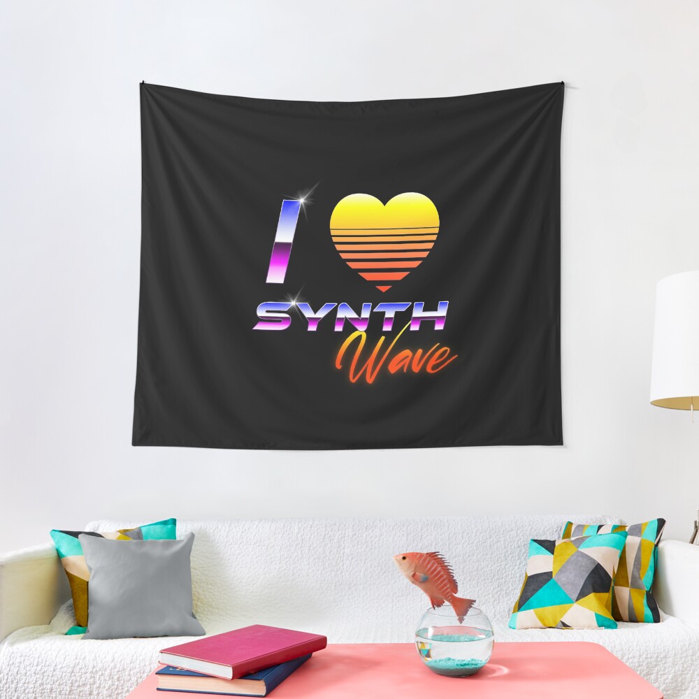 I Love Synthwave Tapestry