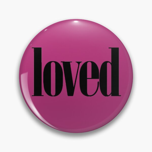Item preview, loved typography pink black text designed and sold by wordznart.