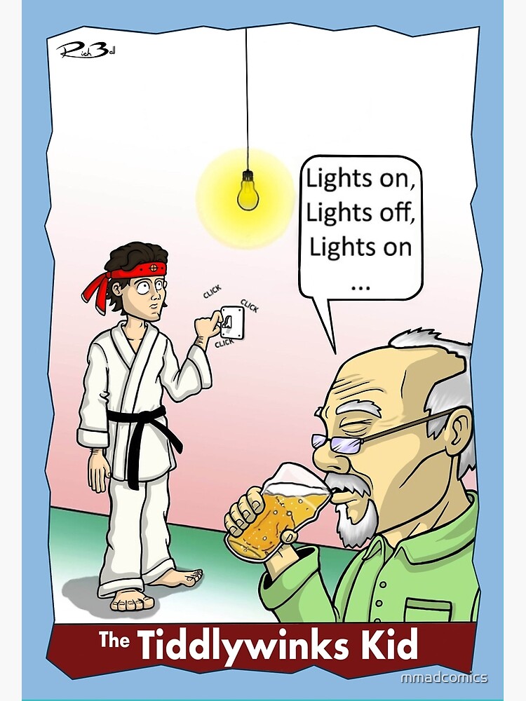 &ldquo;The Tiddlywinks Kid In Training / the karate kid / funny joke cards