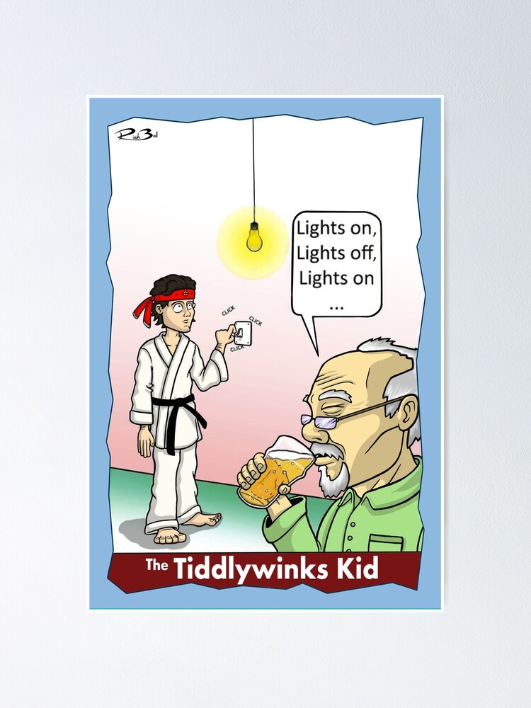 "The Tiddlywinks Kid In Training / the karate kid / funny joke cards