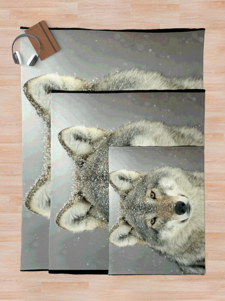 Thumbnail 5 of 6, Throw Blanket, GREY WOLF designed and sold by Paparaw.