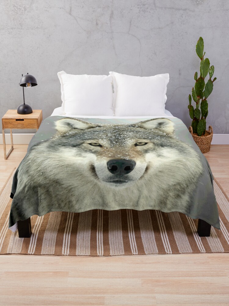 Thumbnail 1 of 6, Throw Blanket, GREY WOLF designed and sold by Paparaw.