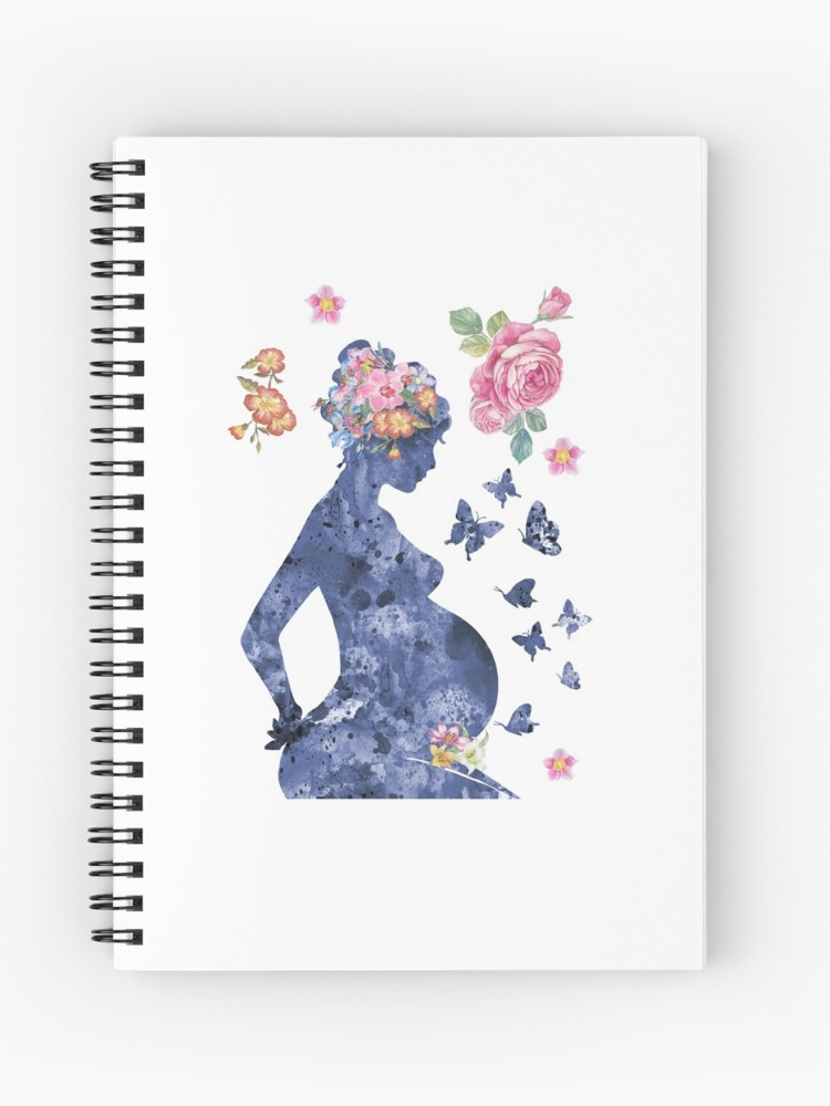 Cuaderno de espiral «Embarazo, mujer embarazada» de Rosaliartbook |  Redbubble