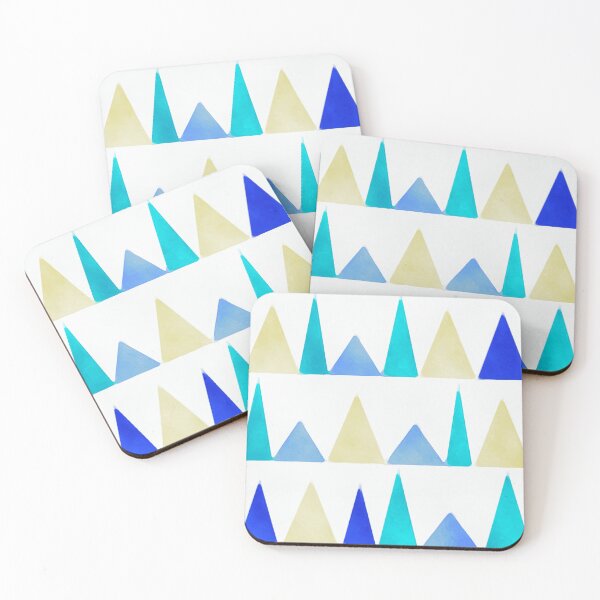 Item preview, Watercolor-style Blue and Yellow Triangles designed and sold by ChangingLight.