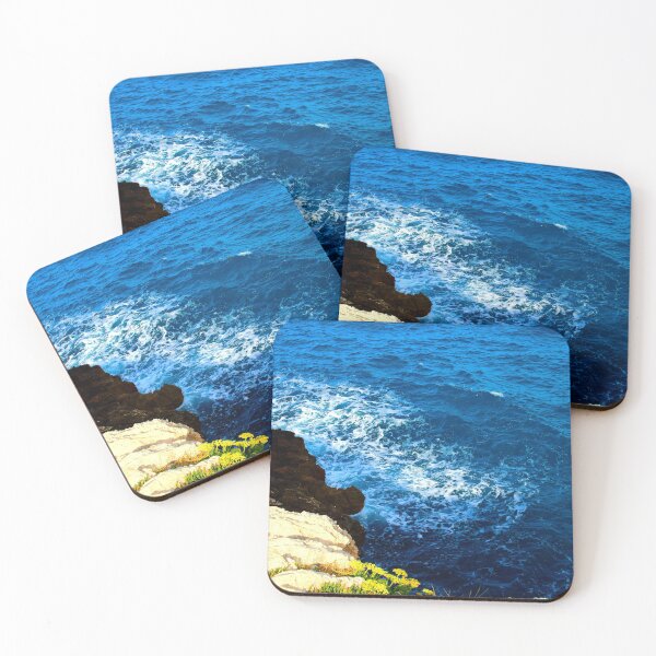 Item preview, View from a high rocky coast of Polignano a Mare at the wavy Adriatic sea designed and sold by Kristina Drozd.