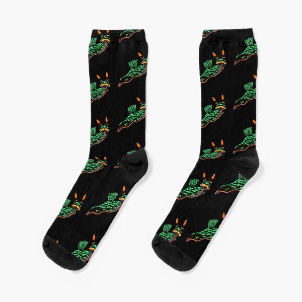 Retro Nudi (black background) Socks