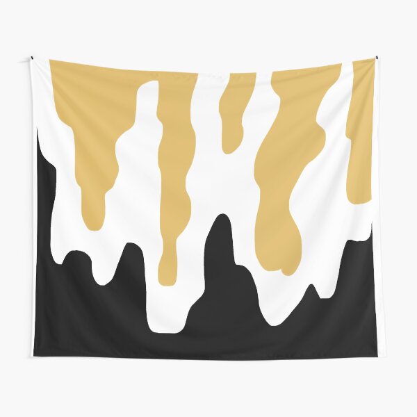 Abstract Simple Gold Black and White Melty trippy beautiful modern contemporary art work background art design piece Tapestry