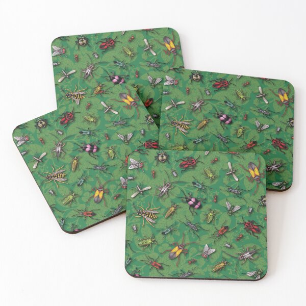 Item preview, Bugs & Insects on Green Floral Background designed and sold by somecallmebeth.