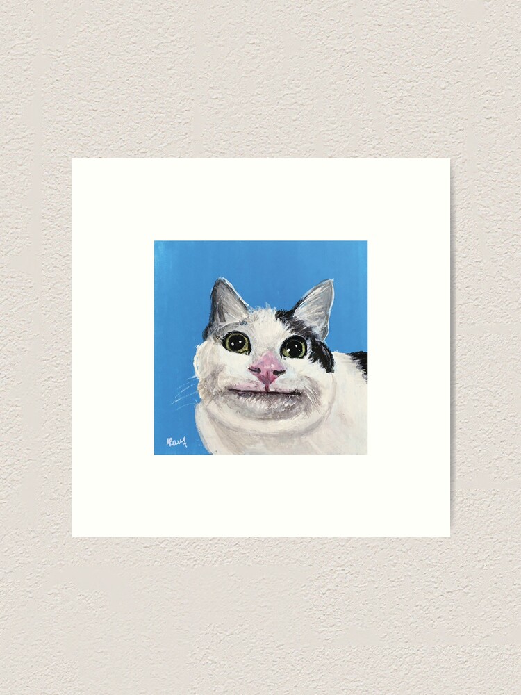 Polite Cat Meme | Mounted Print