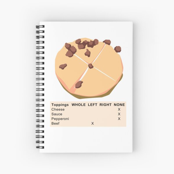 None Pizza with Left Beef Spiral Notebook