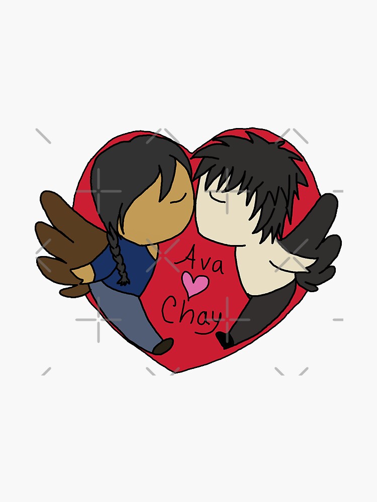 Thumbnail 3 of 3, Sticker, Ava/Chay Heart designed and sold by amarajlynn.
