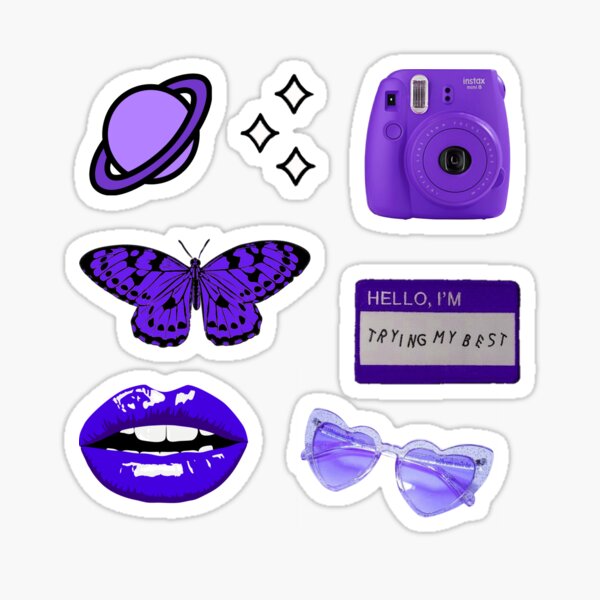 Purple Aesthetic Sticker Pack Sticker By Olivebranchshop Redbubble.