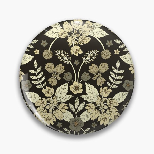 Item preview, Dark Neutral Floral Pattern In Black And Tan designed and sold by somecallmebeth.