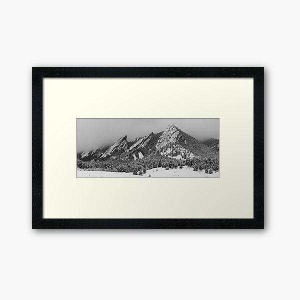 The Flatirons in Winter Dress Framed Art Print