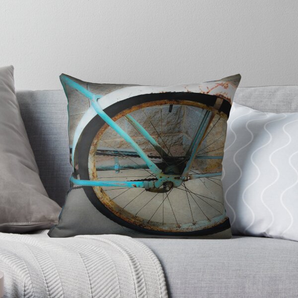 Vintage bicycle, old school bike Throw Pillow
