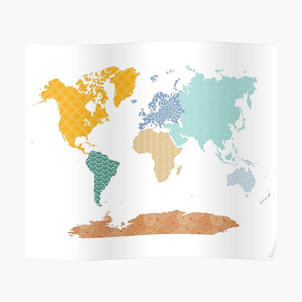 Colorful World Map Posters Redbubble