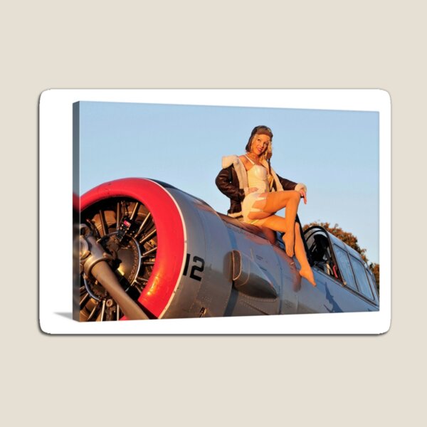Pin up Girl Airplane Magnet