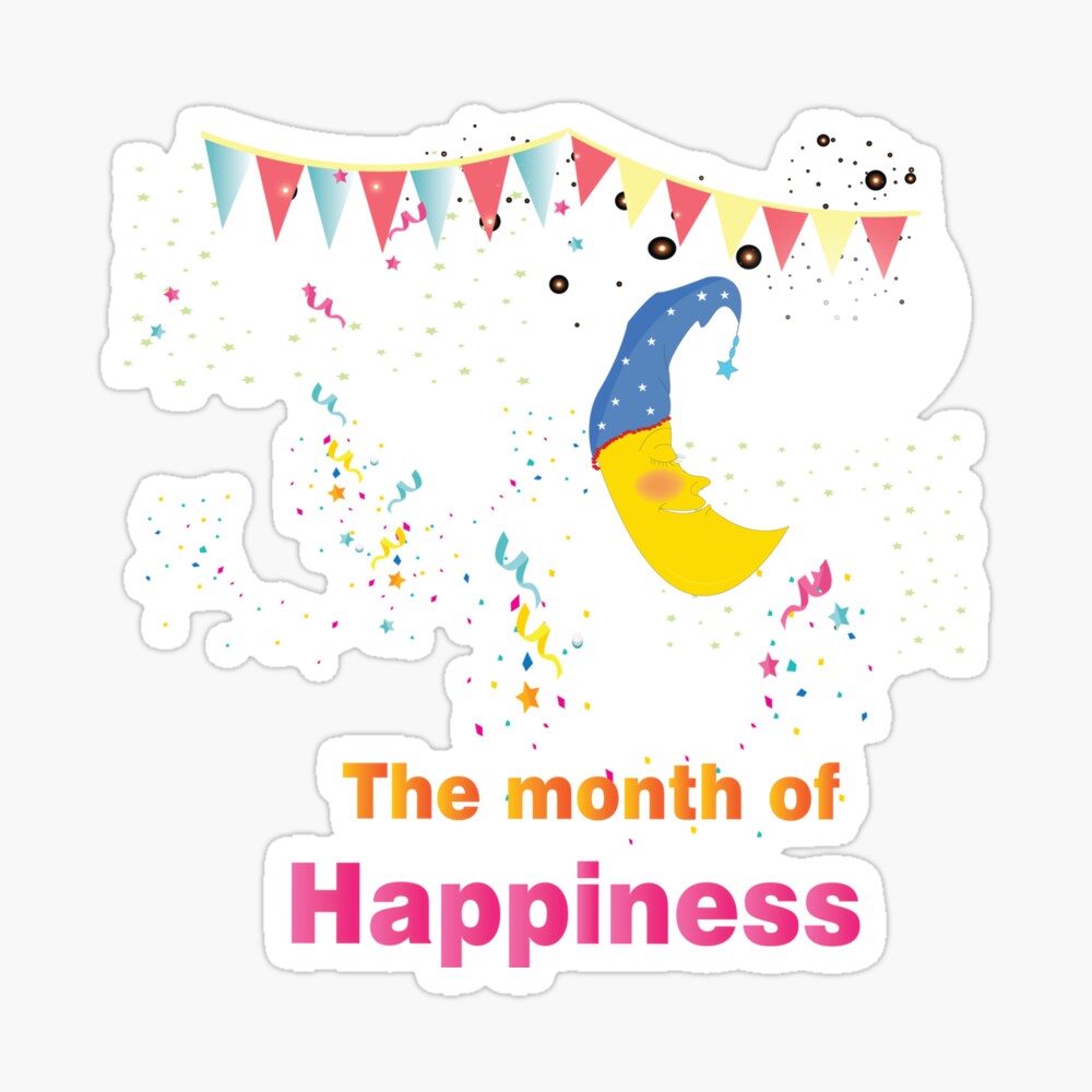 Ramadan is the month of happiness-cute funny cartoon Crescent Ramadan is the month of happiness-cute funny cartoon Crescent