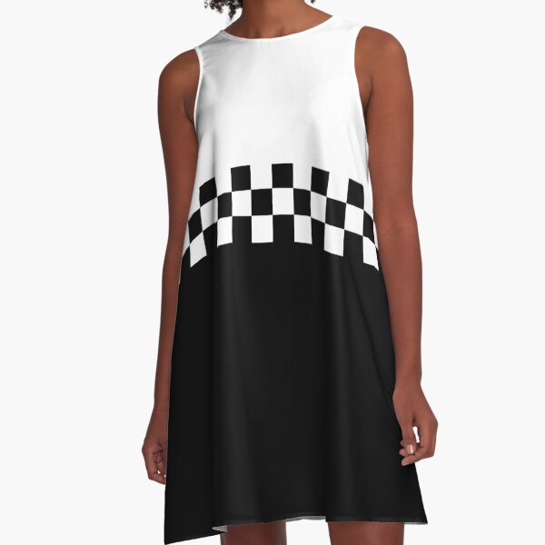 Two Tone Mod Ska 60s Retro Black & White A-Line Dress