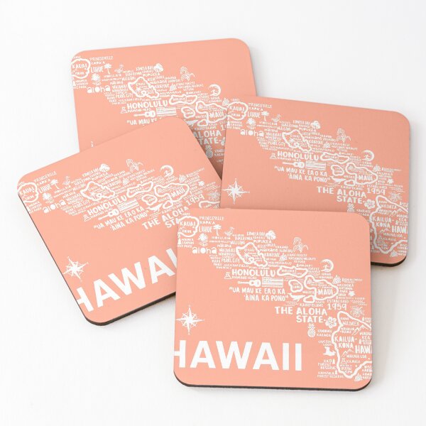 Item preview, Hawaii Map designed and sold by fiberandgloss.