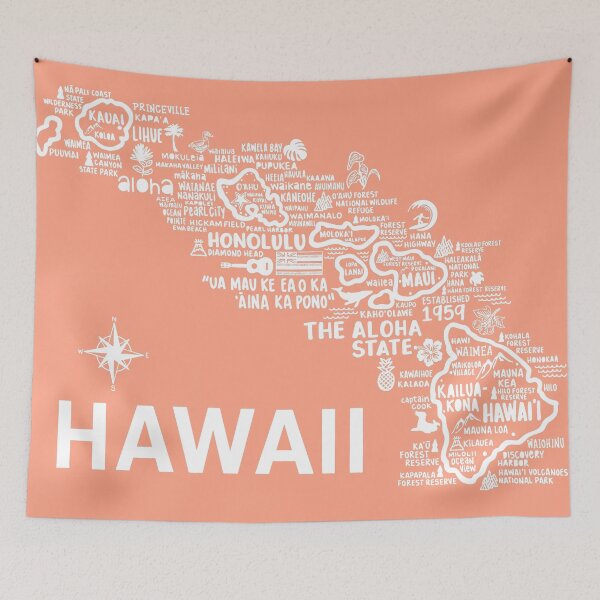 Item preview, Hawaii Map designed and sold by fiberandgloss.