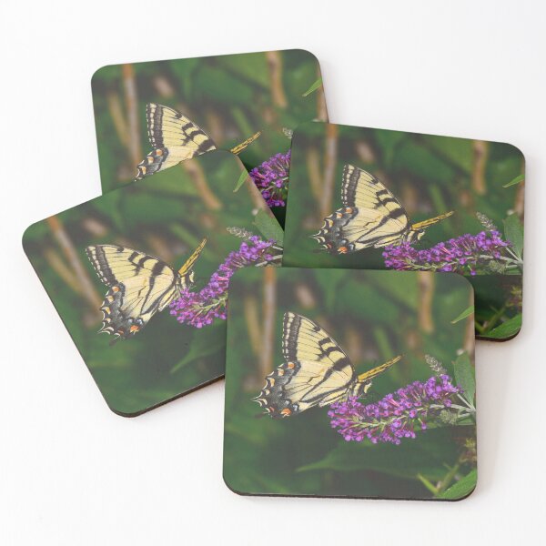 Item preview, Yellow Swallowtail Butterfly on a Butterfly-Bush (summer lilac) designed and sold by LJSparvero.