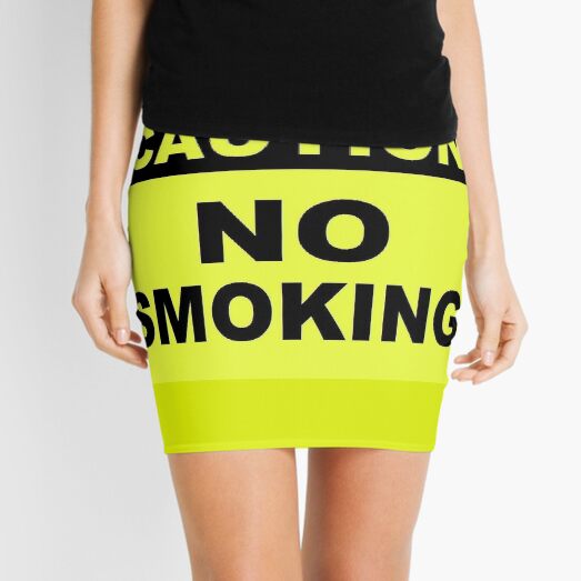 Caution No Smoking Mini Skirt