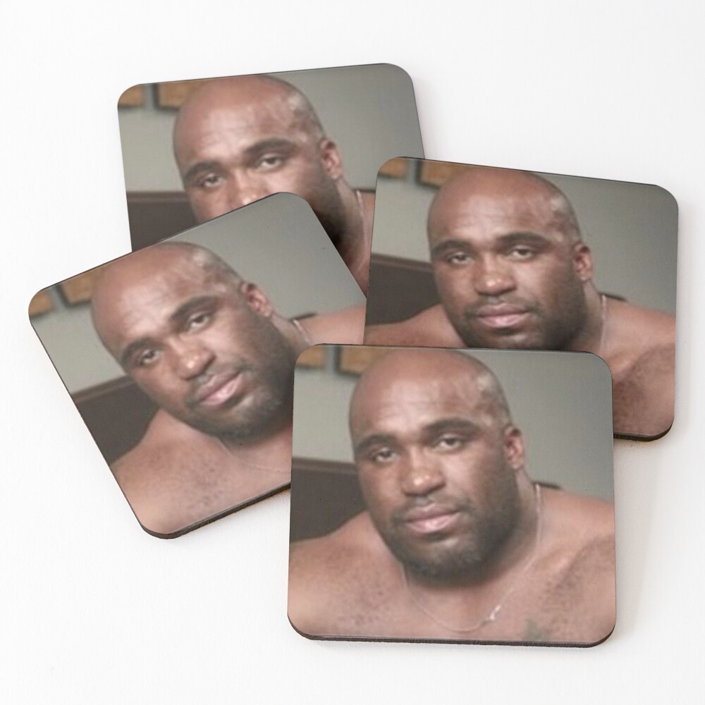 Large Black Man Bear Barry Wood from Emergency Text Message Joke Coasters (Set of 4)