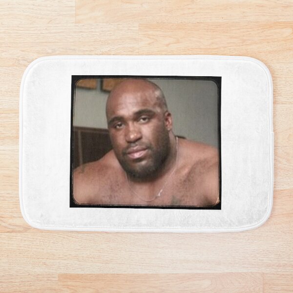 Large Black Man Bear Barry Wood from Emergency Text Message Joke Bath Mat
