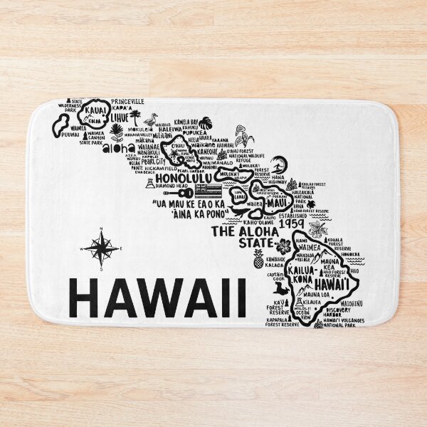Item preview, Hawaii Map designed and sold by fiberandgloss.