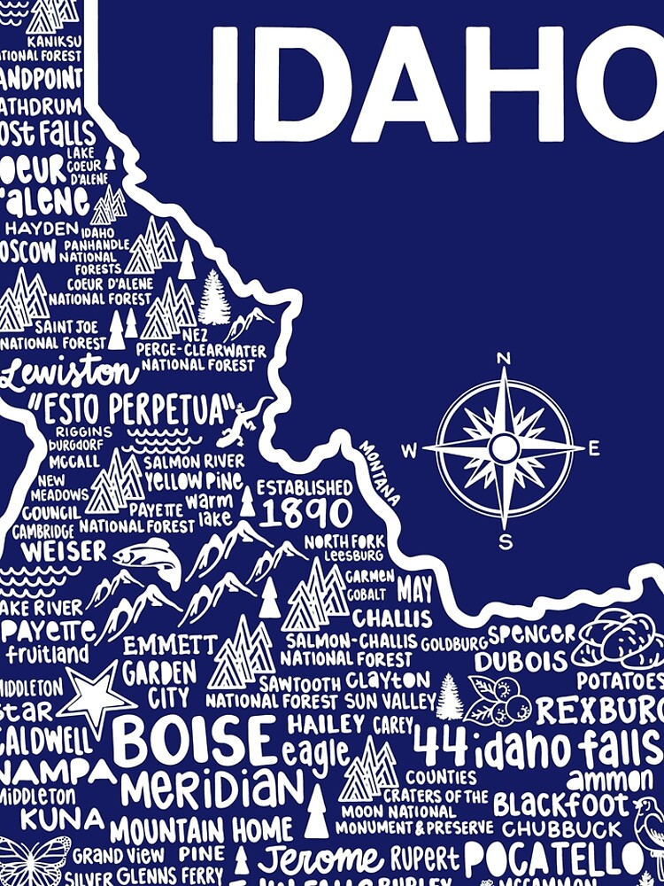 Disover Idaho Map Leggings