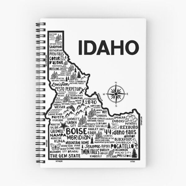 Item preview, Idaho Map designed and sold by fiberandgloss.