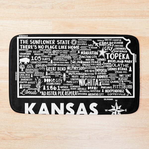 Item preview, Kansas Map designed and sold by fiberandgloss.
