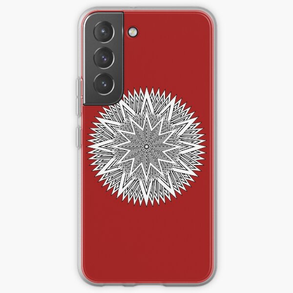 Monochrome Mandala Red Samsung Galaxy Soft Case