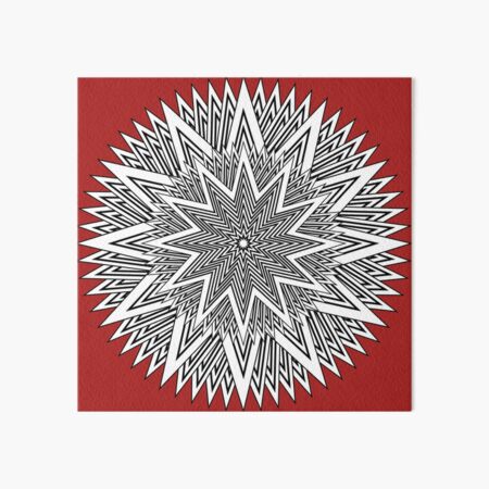 Monochrome Mandala Red Art Board Print