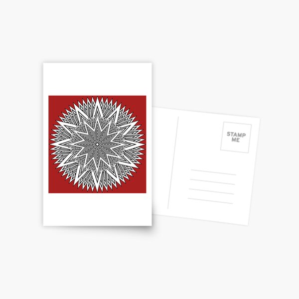 Monochrome Mandala Red Postcard