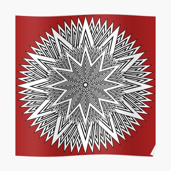 Monochrome Mandala Red Poster