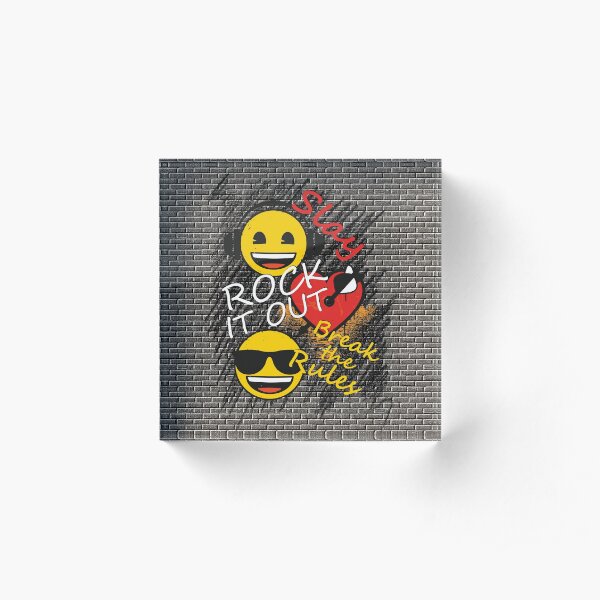 Emoji Graffiti Wall Bloc acrylique