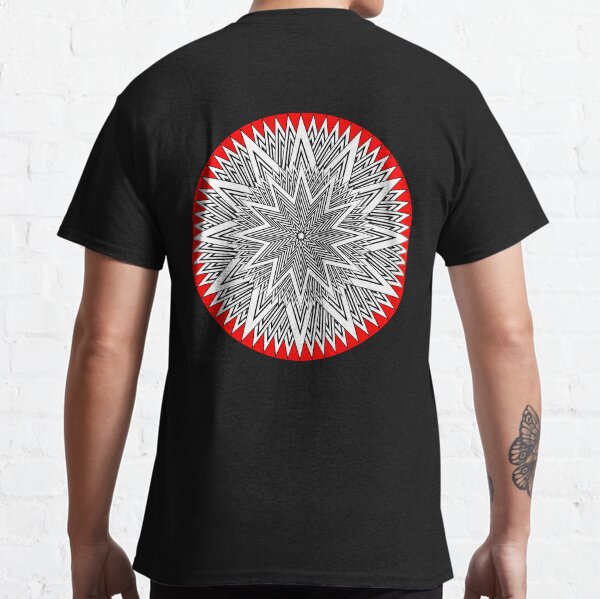Monochrome Mandala Red Classic T-Shirt